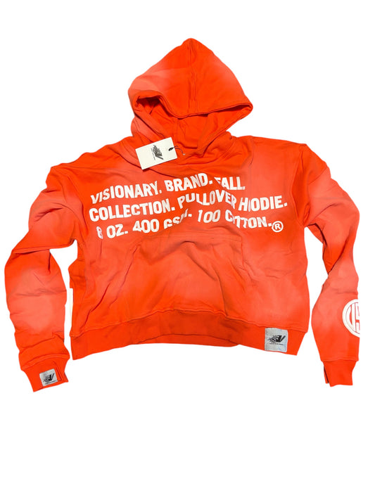 ORANGE VISIONARY BRAND®️ CROPPED HOODIE