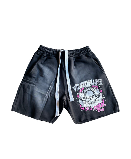 PINK VISIONARY MEMBER'S ONLY ACID WASH SHORTS